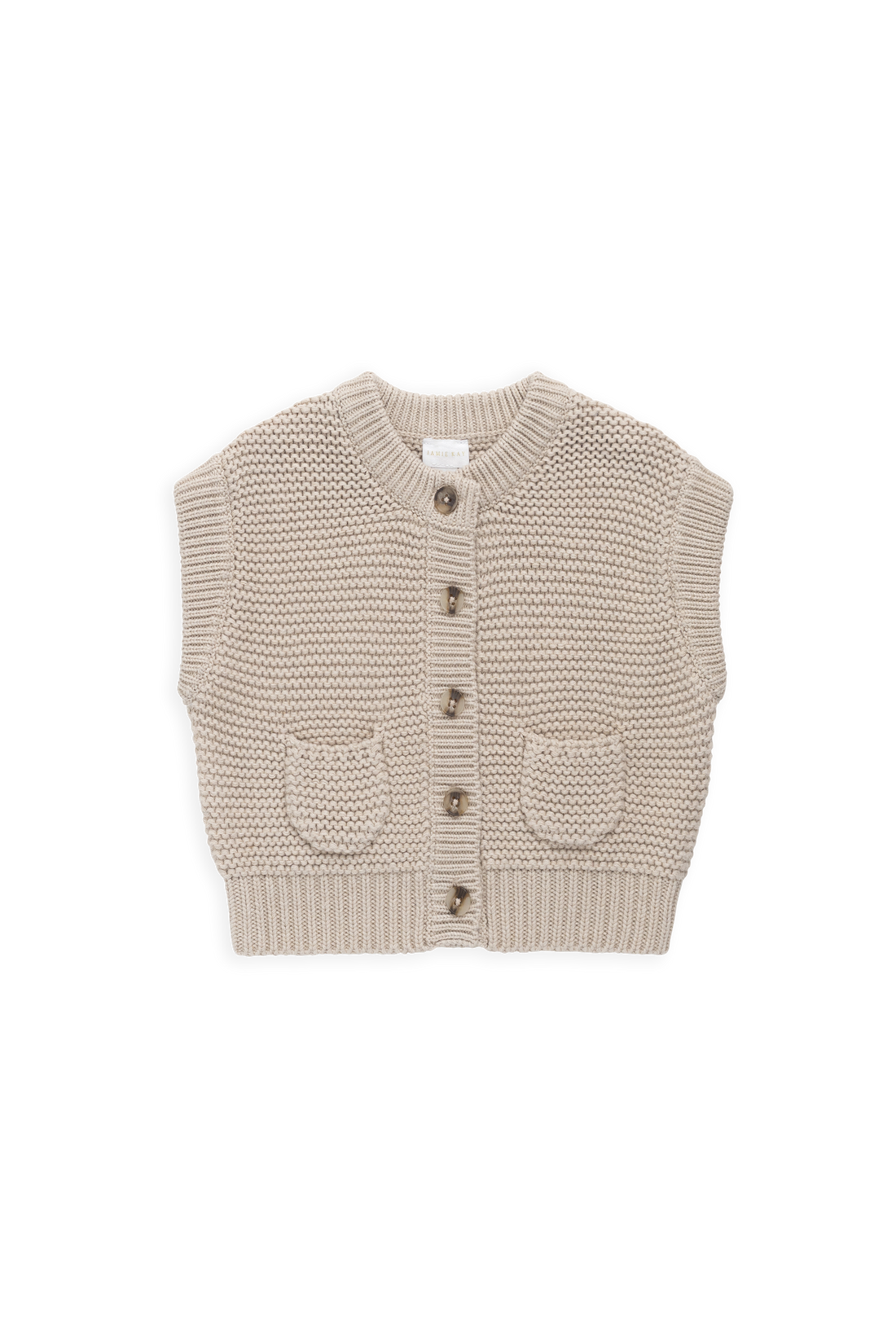 Rome Knit Vest-Oat Childrens Vest from Jamie Kay Australia