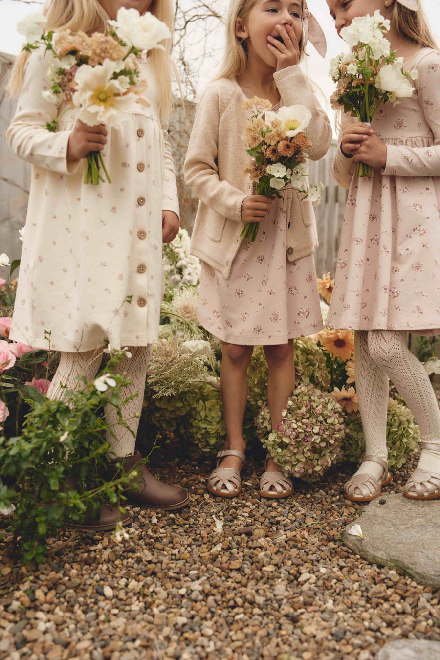 Organic Cotton Gracelyn Dress - Petite Fleur Soft Peony Childrens Dress from Jamie Kay Australia