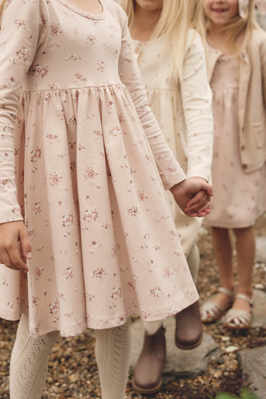 Organic Cotton Tallulah Dress - Petite Fleur Soft Peony Childrens Dress from Jamie Kay Australia