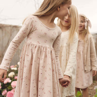 Organic Cotton Tallulah Dress - Petite Fleur Soft Peony Childrens Dress from Jamie Kay Australia