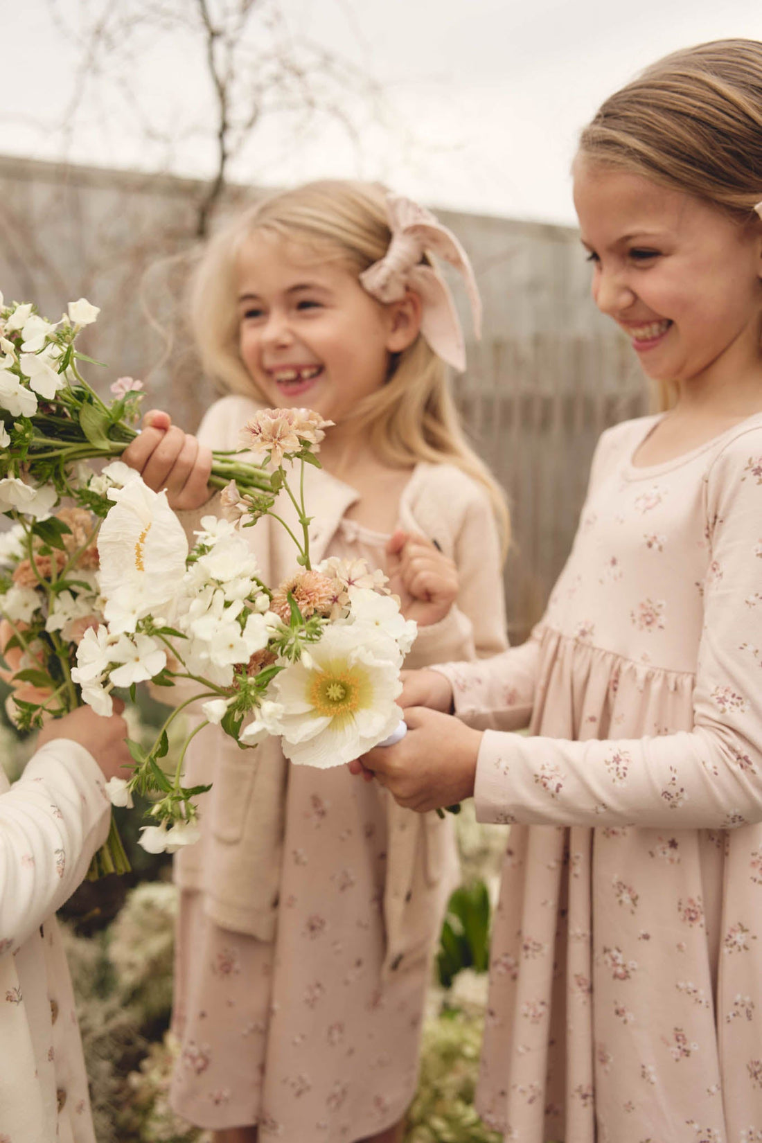 Organic Cotton Gracelyn Dress - Petite Fleur Soft Peony Childrens Dress from Jamie Kay Australia