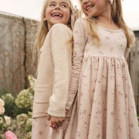 Organic Cotton Tallulah Dress - Petite Fleur Soft Peony Childrens Dress from Jamie Kay Australia