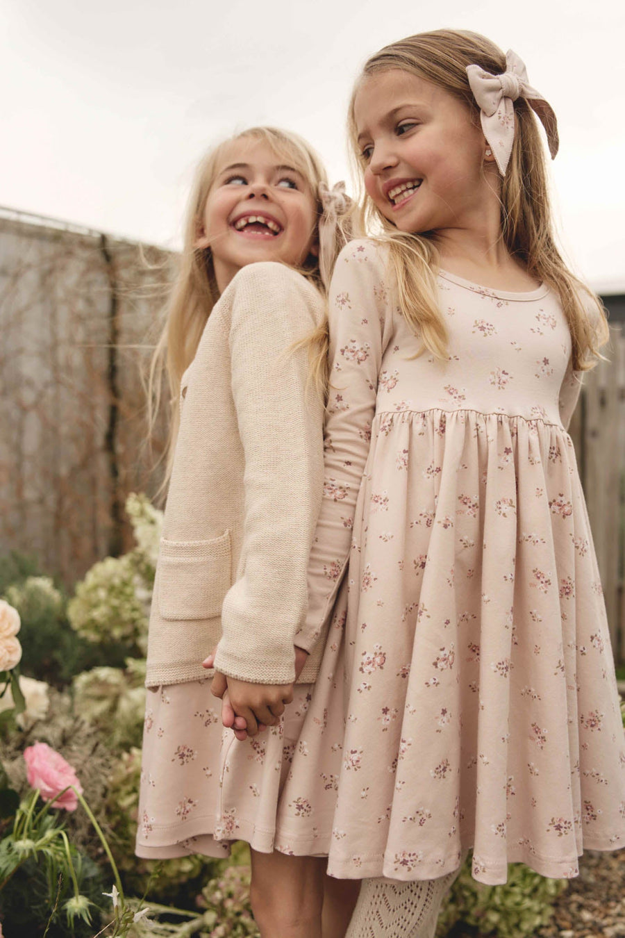 Organic Cotton Tallulah Dress - Petite Fleur Soft Peony Childrens Dress from Jamie Kay Australia