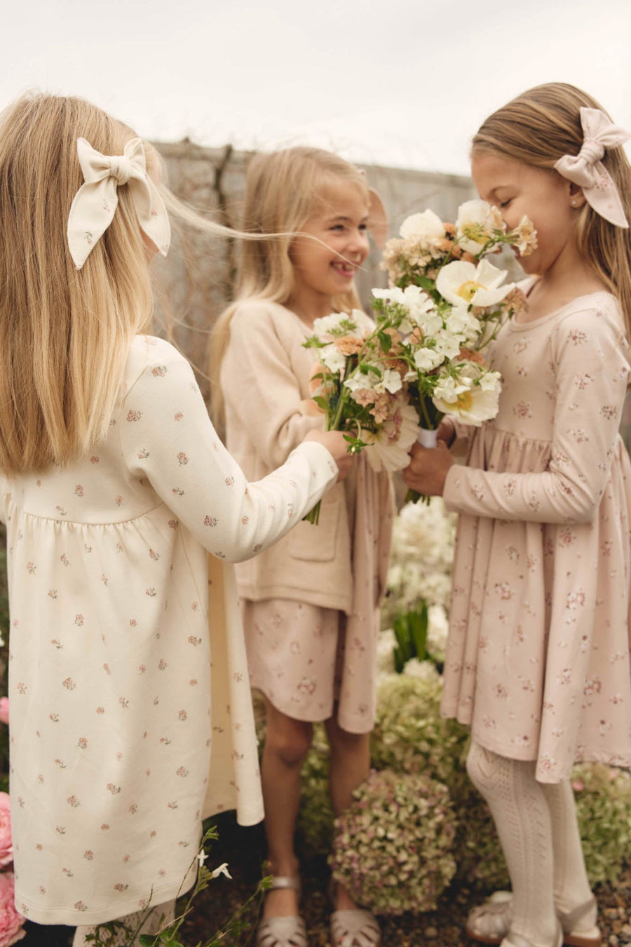 Organic Cotton Tallulah Dress - Petite Fleur Soft Peony Childrens Dress from Jamie Kay Australia