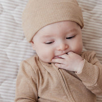 Organic Cotton Modal Marley Beanie - Caramel Marle Childrens Hat from Jamie Kay Australia