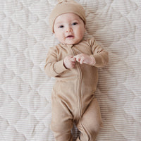 Organic Cotton Modal Marley Beanie - Caramel Marle Childrens Hat from Jamie Kay Australia