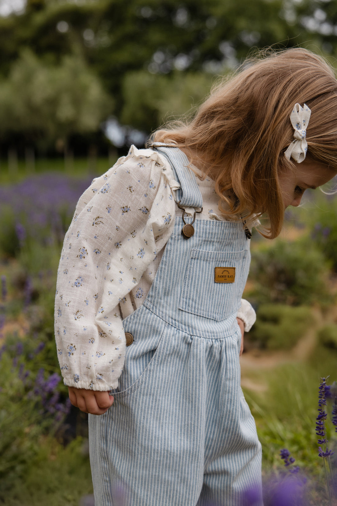 Organic Cotton Nathalie Blouse - Juniper Fields Blue Childrens Top from Jamie Kay Australia
