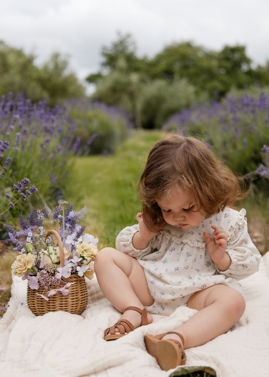 Organic Cotton Frill Bloomer - Juniper Fields Blue Childrens Bloomer from Jamie Kay Australia