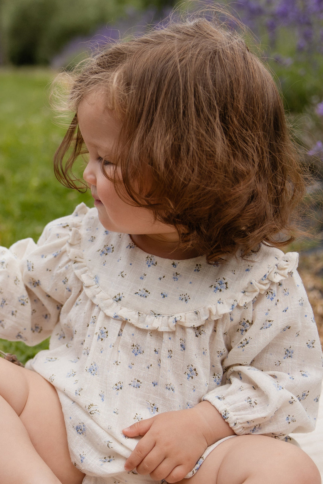 Organic Cotton Nathalie Blouse - Juniper Fields Blue Childrens Top from Jamie Kay Australia