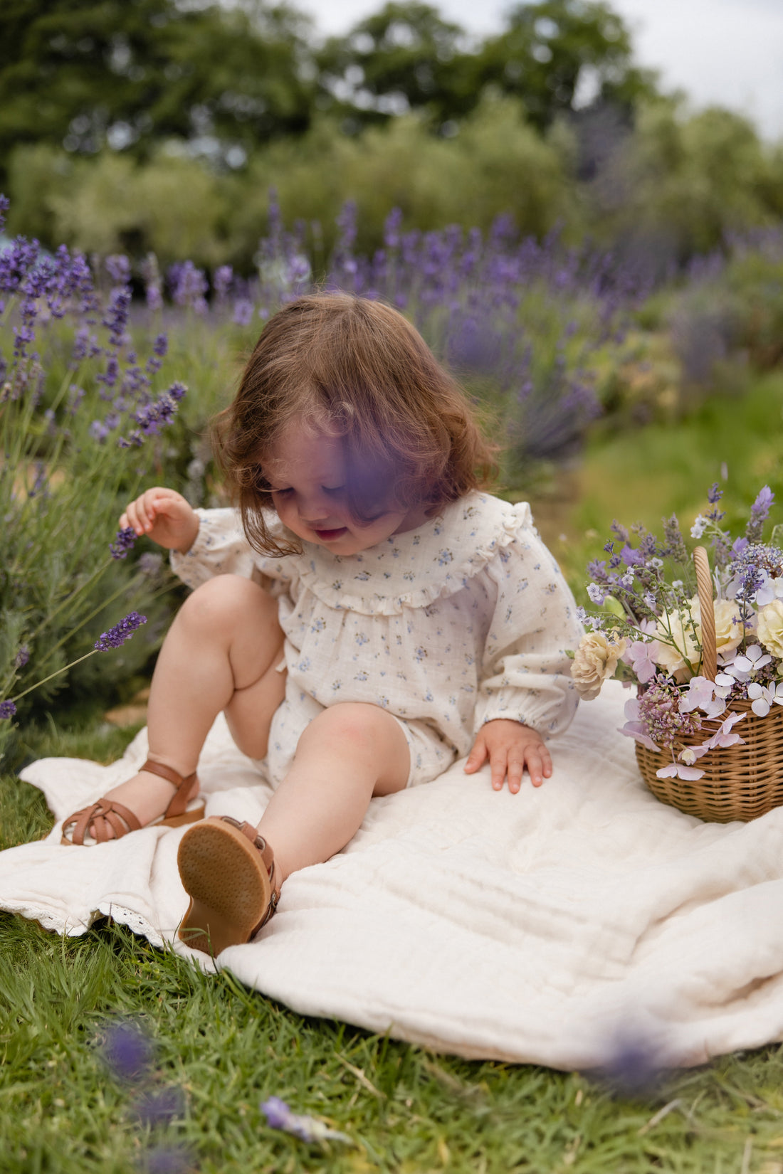 Organic Cotton Nathalie Blouse - Juniper Fields Blue Childrens Top from Jamie Kay Australia