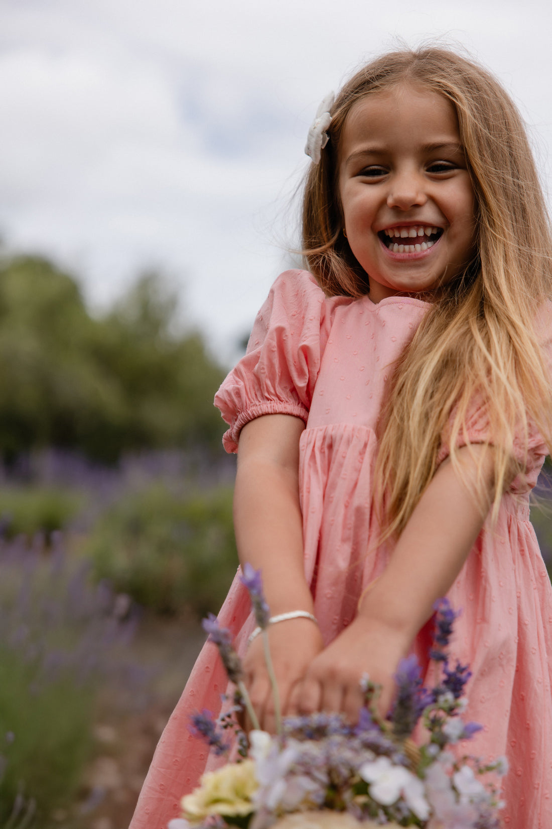 Organic Cotton Frannie Dress - Swiss Pink Childrens Dress from Jamie Kay Australia