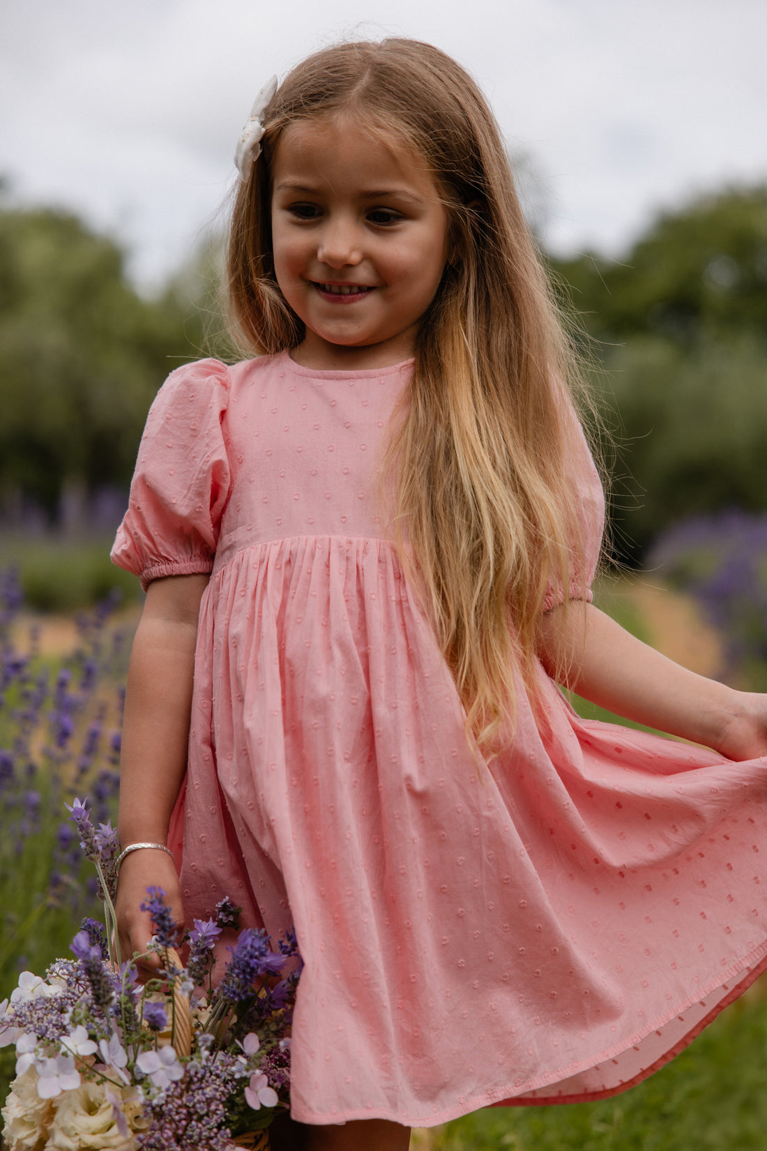 Organic Cotton Frannie Dress - Swiss Pink Childrens Dress from Jamie Kay Australia