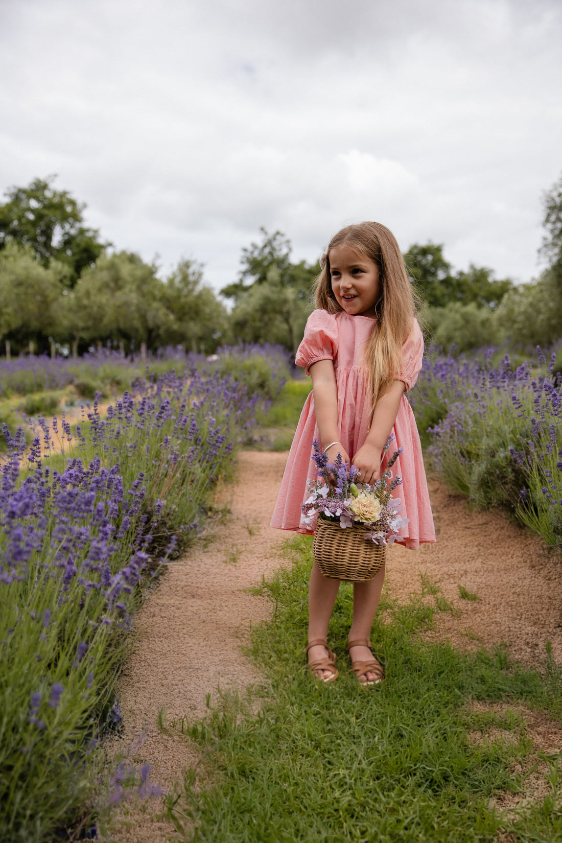 Organic Cotton Frannie Dress - Swiss Pink Childrens Dress from Jamie Kay Australia