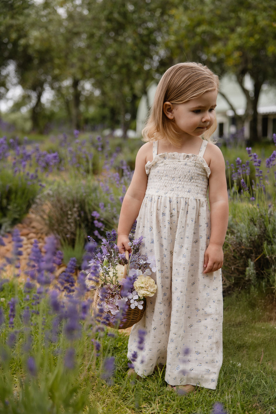 Organic Cotton Arabella Jumpsuit - Juniper Fields Blue Childrens Jumpsuit from Jamie Kay Australia