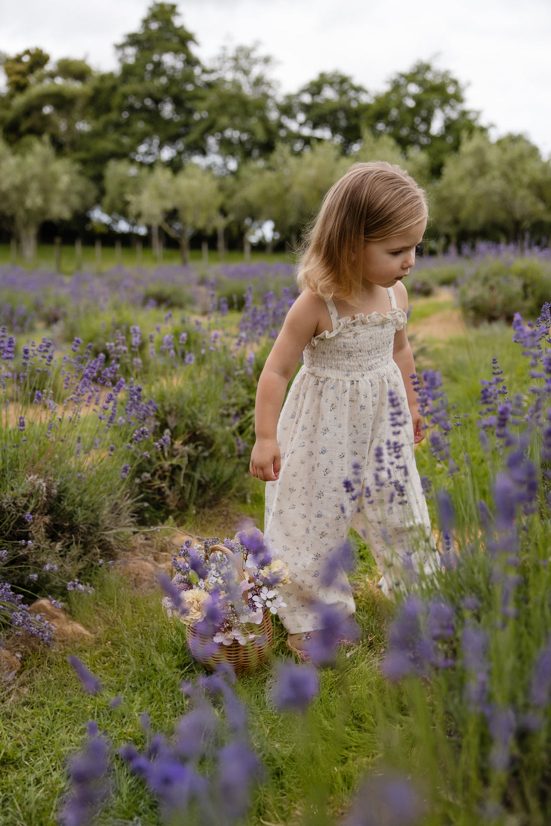 Organic Cotton Arabella Jumpsuit - Juniper Fields Blue Childrens Jumpsuit from Jamie Kay Australia