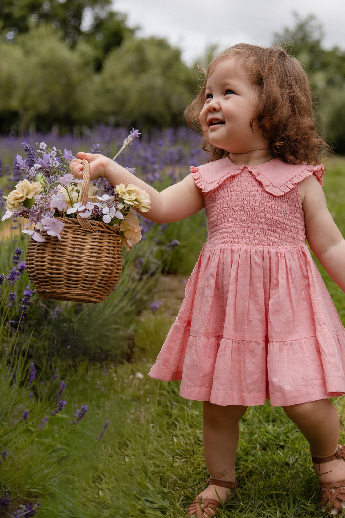 Organic Cotton Claudine Dress - Swiss Pink Childrens Dress from Jamie Kay Australia