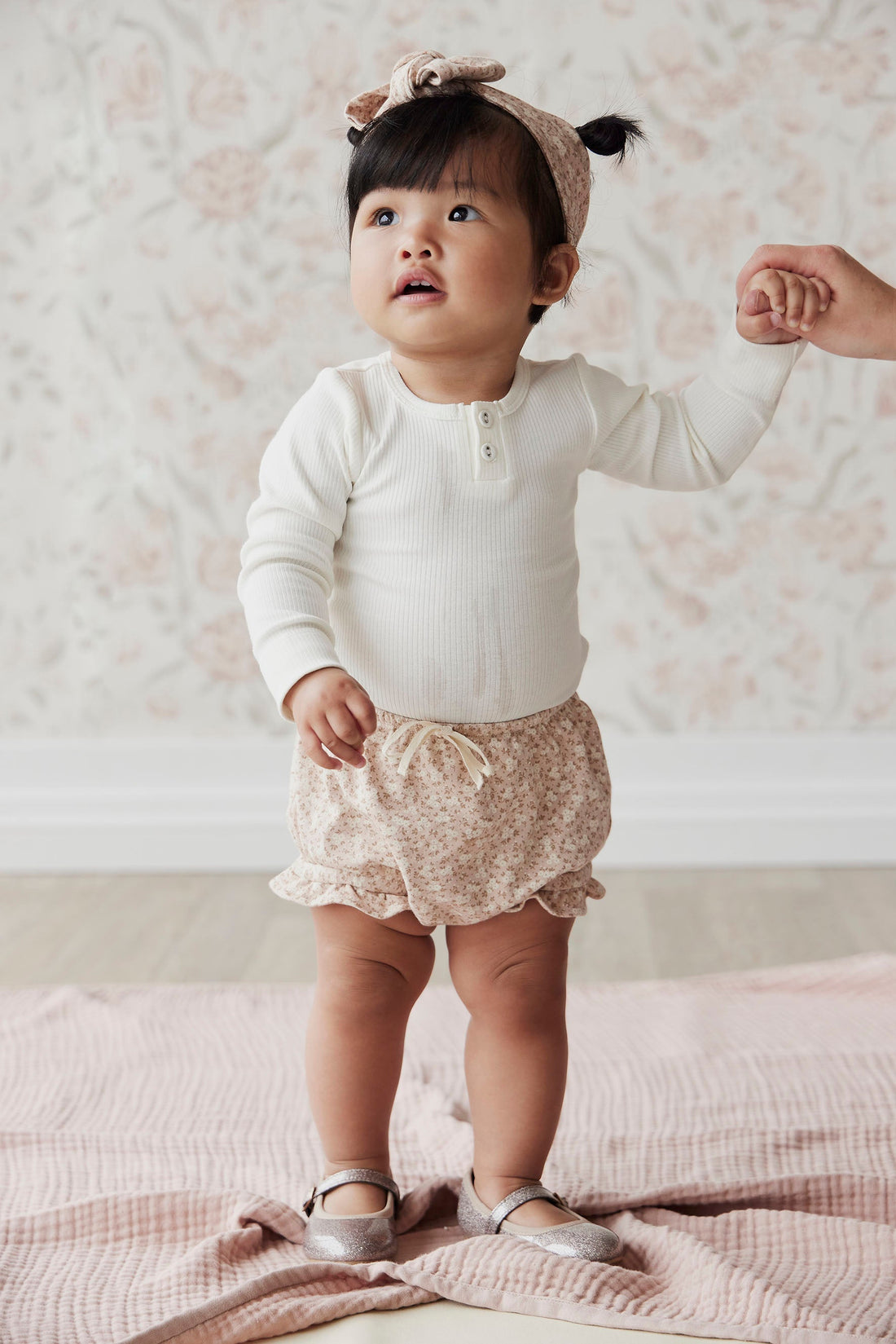 Organic Cotton Fine Rib Long Sleeve Bodysuit - Milk Childrens Bodysuit from Jamie Kay Australia