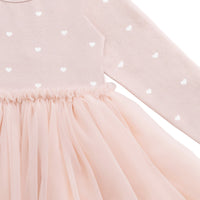 Anna Tulle Dress - Petite Heart Old Rose Childrens Dress from Jamie Kay Australia