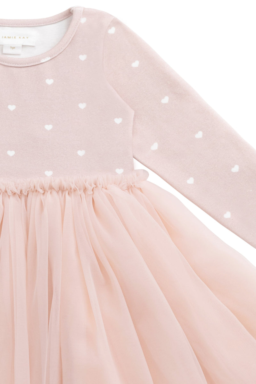 Anna Tulle Dress - Petite Heart Old Rose Childrens Dress from Jamie Kay Australia