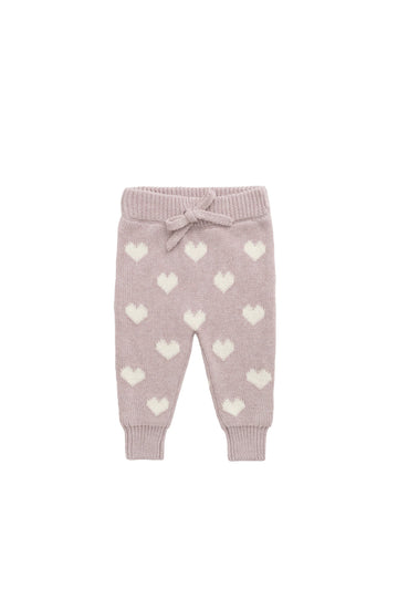 Camille Pant - Heart Jacquard Ballerina Marle Childrens Pant from Jamie Kay Australia