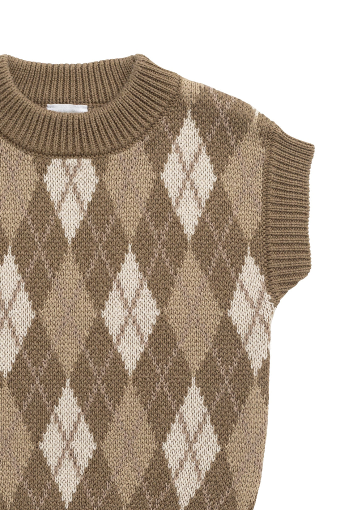 Marcus Knit Vest - Marcus Jacquard Pecan Childrens Vest from Jamie Kay Australia