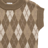 Marcus Knit Vest - Marcus Jacquard Pecan Childrens Vest from Jamie Kay Australia