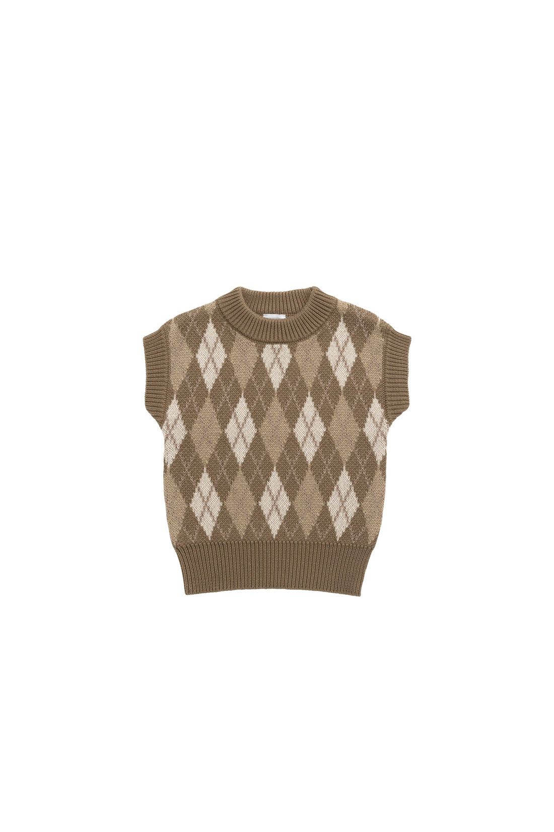 Marcus Knit Vest - Marcus Jacquard Pecan Childrens Vest from Jamie Kay Australia