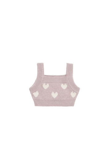 Molly Top - Heart Jacquard Ballerina Marle Childrens Top from Jamie Kay Australia