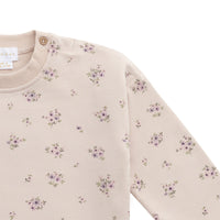 Organic Cotton Bobbie Sweatshirt - Goldie Bouquet Pink Tint Childrens Top from Jamie Kay Australia