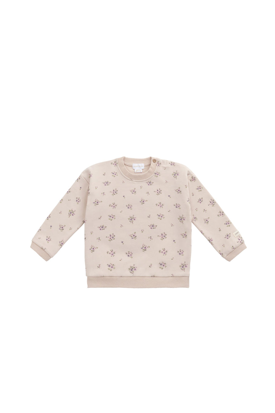 Organic Cotton Bobbie Sweatshirt - Goldie Bouquet Pink Tint Childrens Top from Jamie Kay Australia