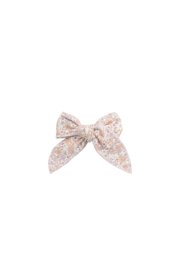 Organic Cotton Bow - Chloe Mauve Childrens Hair Bow from Jamie Kay Australia