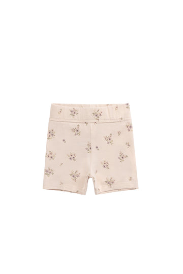 Organic Cotton Everyday Bike Short - Goldie Bouquet Pink Tint Childrens Short from Jamie Kay Australia