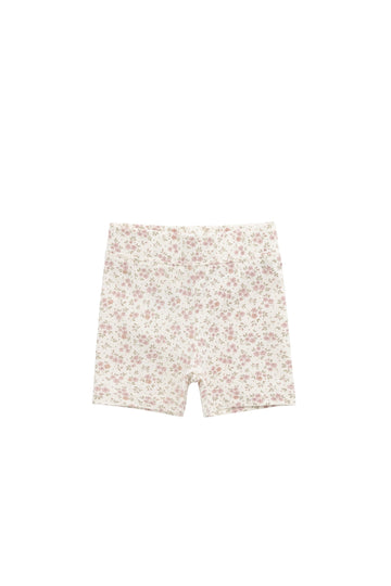 Organic Cotton Everyday Bike Short - Rosalie Field Blush Childrens Short from Jamie Kay Australia