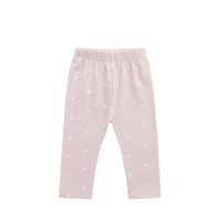 Organic Cotton Everyday Legging - Petite Heart Old Rose Childrens Legging from Jamie Kay Australia