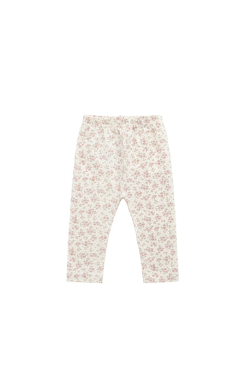 Organic Cotton Everyday Legging - Rosalie Field Blush Childrens Legging from Jamie Kay Australia