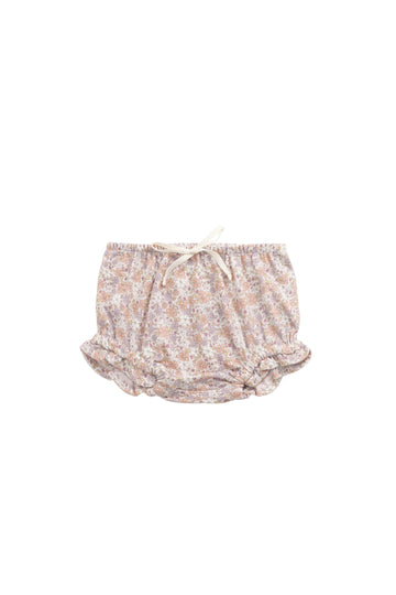 Organic Cotton Frill Bloomer - Chloe Mauve Childrens Bloomer from Jamie Kay Australia