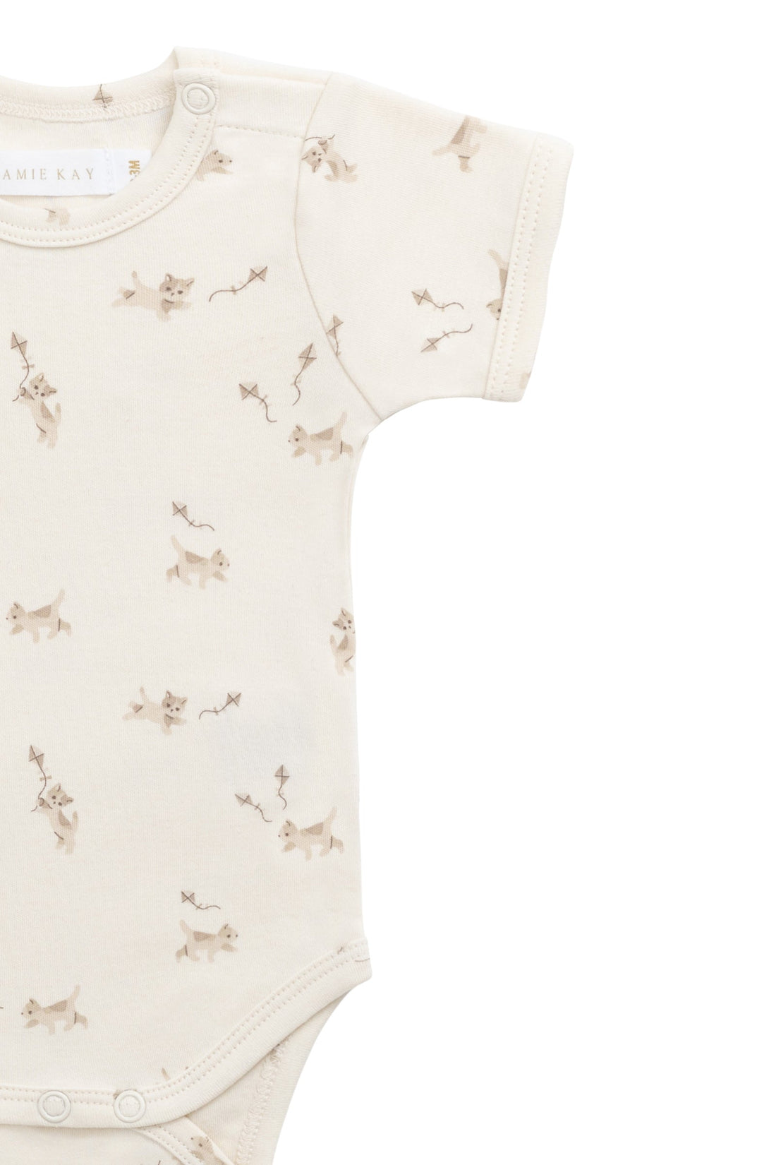 Organic Cotton Hudson Short Sleeve Bodysuit - Kitten and His Kites Childrens Bodysuit from Jamie Kay Australia