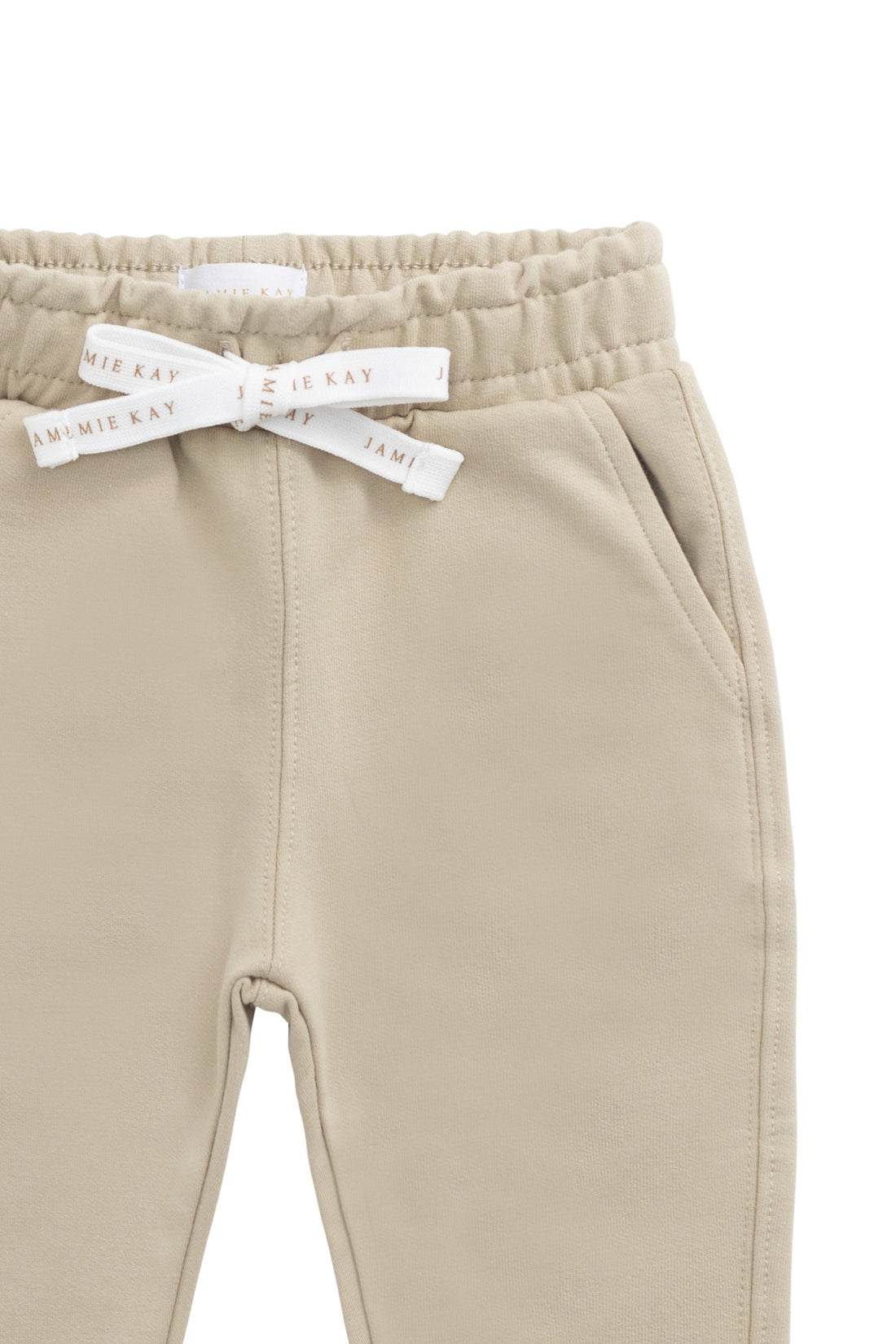 Organic Cotton Jalen Track Pant - Biscuit Childrens Pant from Jamie Kay Australia