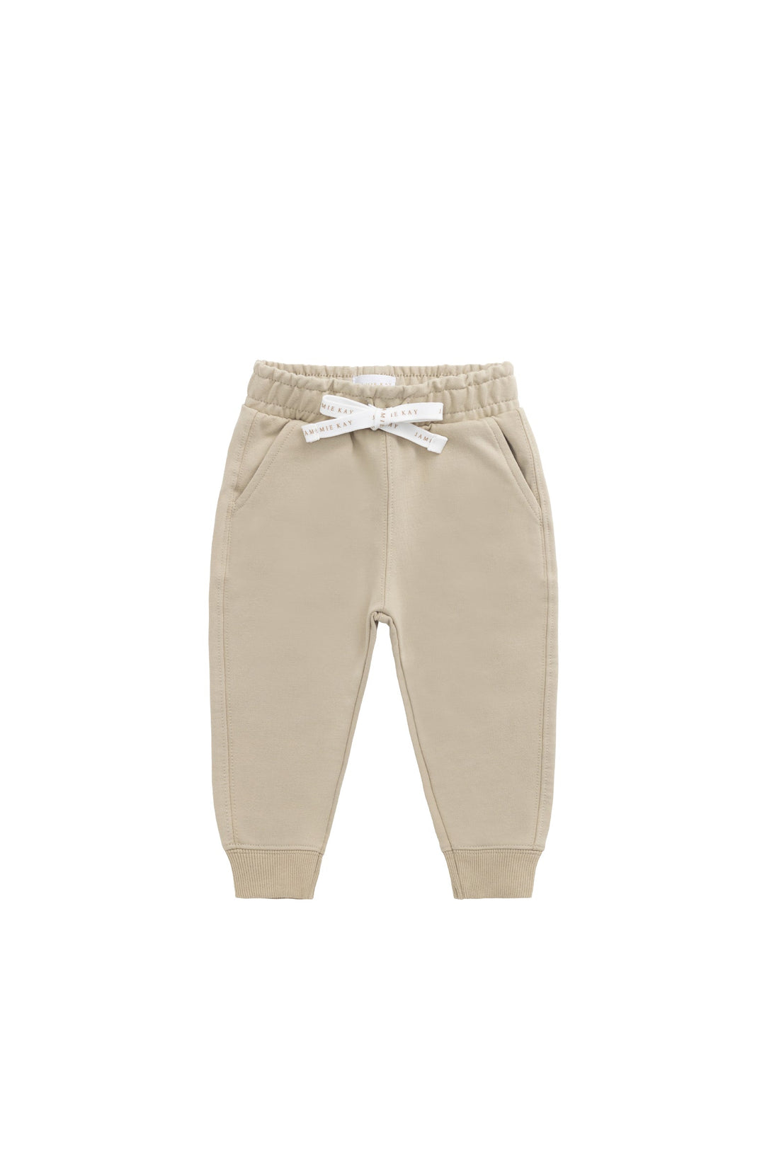 Organic Cotton Jalen Track Pant - Biscuit Childrens Pant from Jamie Kay Australia