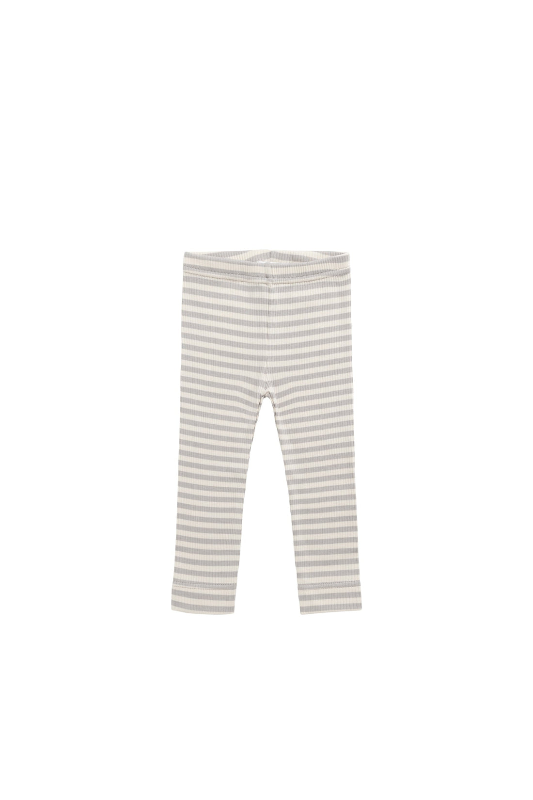 Organic Cotton Modal Elastane Legging - Narrow Stripe Gazelle/Oat Childrens Legging from Jamie Kay Australia