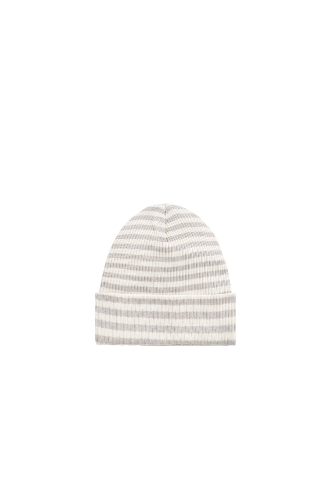 Organic Cotton Modal Lennon Beanie - Narrow Stripe Gazelle/Oat Childrens Beanie from Jamie Kay Australia