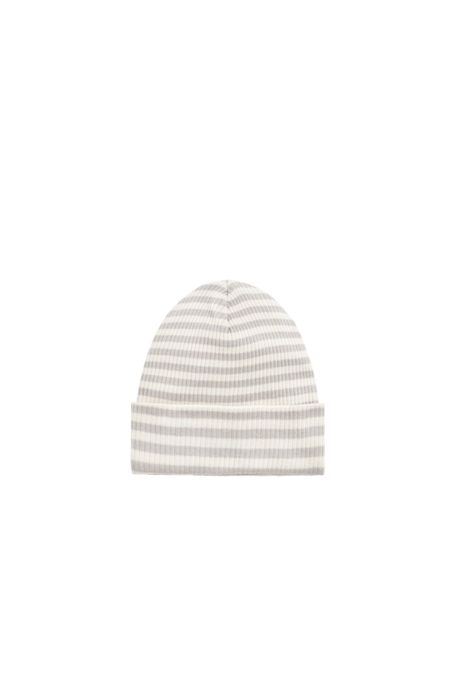 Organic Cotton Modal Lennon Beanie - Narrow Stripe Gazelle/Oat Childrens Beanie from Jamie Kay Australia