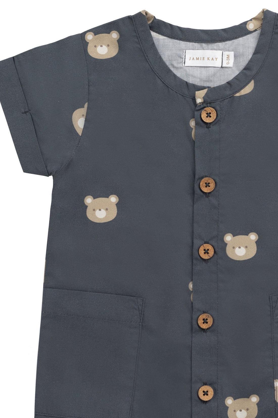 Organic Cotton OG Ryan Onepiece - Bobbie Bears Shadow Childrens Onepiece from Jamie Kay Australia