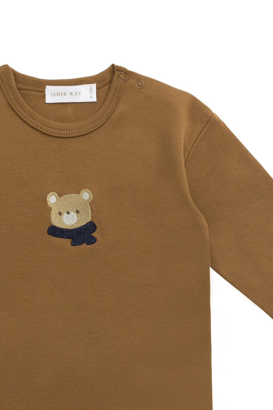 Pima Cotton Arnold Long Sleeve Top - Autumn Bronze Cosy Bobbie Childrens Top from Jamie Kay Australia