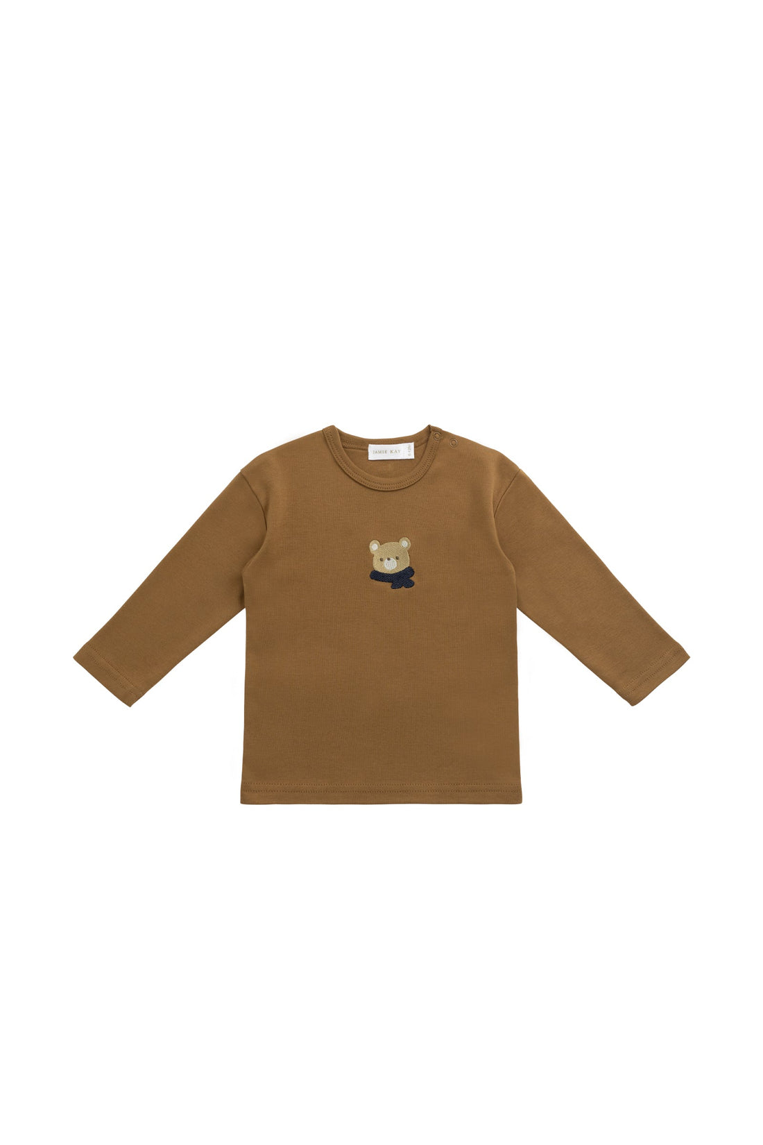 Pima Cotton Arnold Long Sleeve Top - Autumn Bronze Cosy Bobbie Childrens Top from Jamie Kay Australia