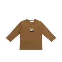 Pima Cotton Arnold Long Sleeve Top - Autumn Bronze Cosy Bobbie Childrens Top from Jamie Kay Australia