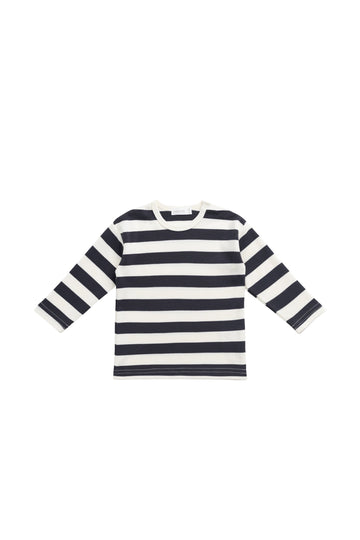 Pima Cotton Arnold Long Sleeve Top - Wide Stripe Solar System/Cloud Childrens Top from Jamie Kay Australia