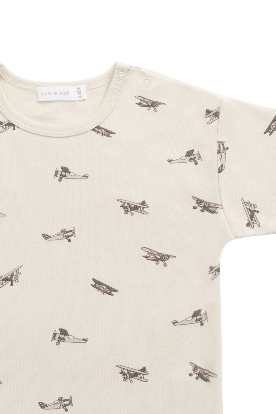 Pima Cotton Hunter Tee - Avion Oat Childrens Top from Jamie Kay Australia