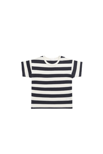 Pima Cotton Hunter Tee - Wide Stripe Solar System/Cloud Childrens Top from Jamie Kay Australia