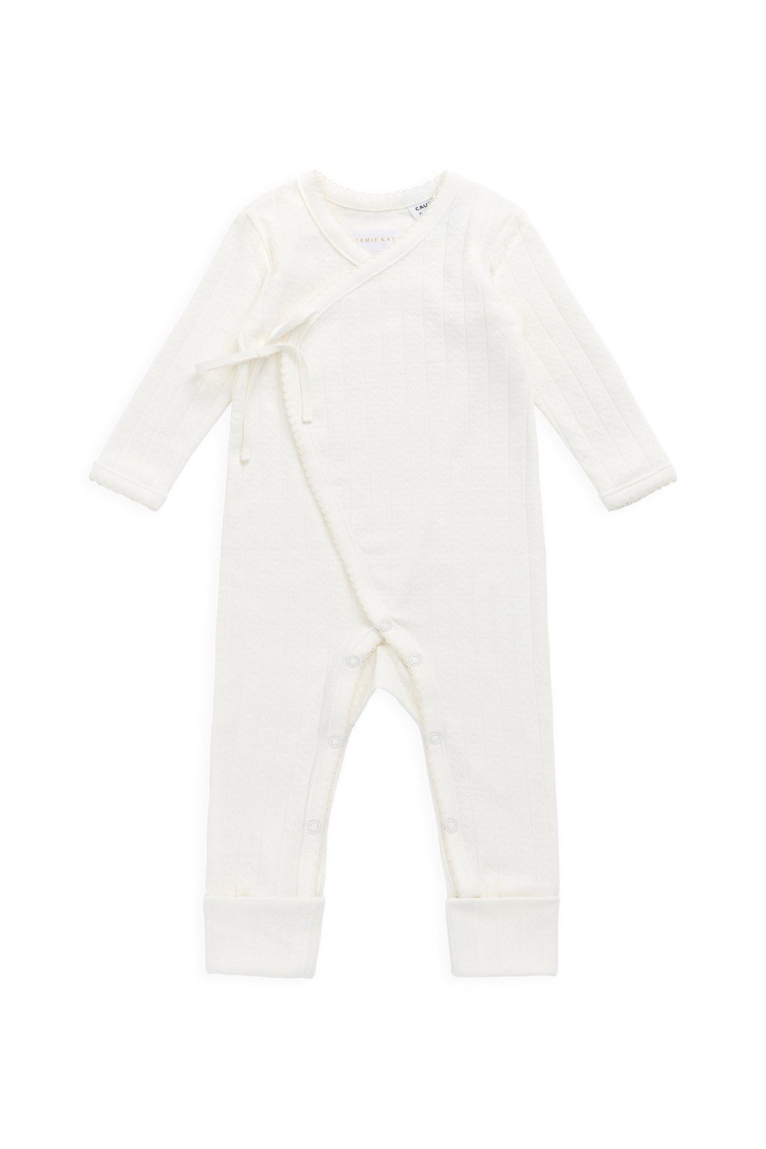 Organic Cotton Estelle Onepiece - Sweet Heart Pointelle Parchment Childrens Onepiece from Jamie Kay Australia